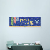 Waterverf vrede op aarde spandoek (Beurs)