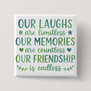 Waterverf Vriendschapsquote Vierkante Button 5,1 Cm