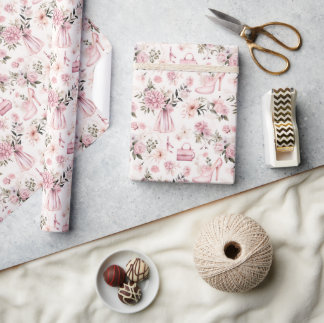Waterverf Vrijgezellenfeest - bloemen en accessoir Cadeaupapier