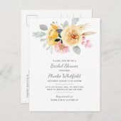 Waterverf Vrijgezellenfeest Floral Modern Botanica Uitnodiging Briefkaart (Voorkant / Achterkant)