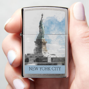 Waterverf Vrijheidsbeeld Zippo aansteker - NYC