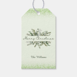Waterverf Vrolijk Kerstfeest Custom Green Cadeaulabel