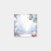 Waterverf Vrolijk Kerstmis Winter Scene Border Post-it® Notes (Voorkant)