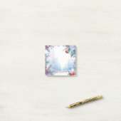 Waterverf Vrolijk Kerstmis Winter Scene Border Post-it® Notes (Op bureau)