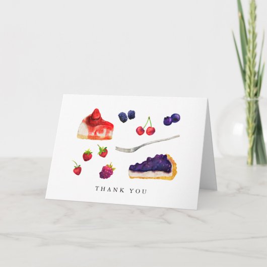 Waterverf Vruchten en Cakes Dank u Bedankkaart (Voorkant)
