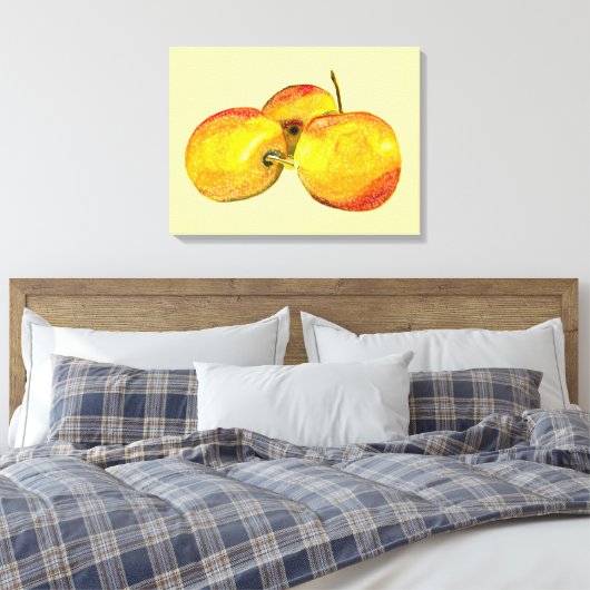 Waterverf vruchten met gele peren canvas afdruk (Insitu (Slaapkamer))