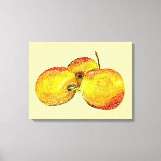 Waterverf vruchten met gele peren canvas afdruk (Voorkant)