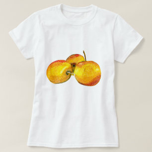 Waterverf vruchten met gele peren t-shirt