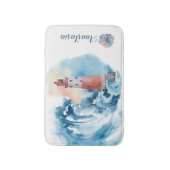 Waterverf vuurtoren badmat (Voorkant Verticaal)