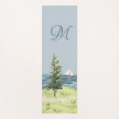 Waterverf vuurtoren kustmonogram yogamat (Voorkant)