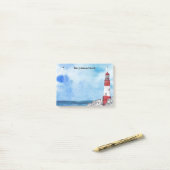 Waterverf vuurtoren scène kunststocking stuffer post-it® notes (Op bureau)