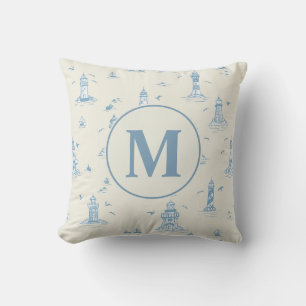 Waterverf Vuurtoren Toile Babykamer Monogram Kussen