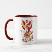 Waterverf Vuurvogel Veters Red Phoenix Bird Mok (Links)