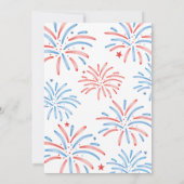 Waterverf Vuurwerk Vier Juli BBQ Kaart (Achterkant)