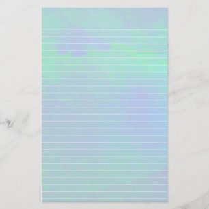 Waterverf Wahes of Blue and Green Lined Paper Briefpapier