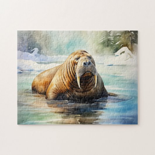 Waterverf Walrus Arctic Legpuzzel (Horizontaal)