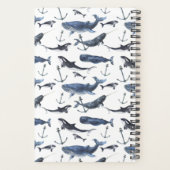Waterverf-walvis en ankerpatroon planner (Achterkant)