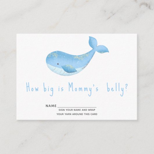 Waterverf walvis - hoe groot is mama's buik informatiekaartje (Voorkant)