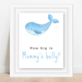 Waterverf walvis - Hoe groot is mama's buik Poster