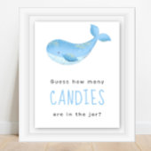 Waterverf walvis - Hoeveel snoepjes zitten er in d Poster