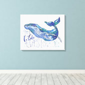Waterverf walvis - Ik walgelijk altijd van je Canvas Afdruk (Insitu (Houten vloer))