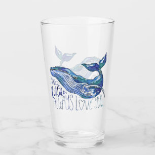 Waterverf walvis - Ik walgelijk altijd van je Glas