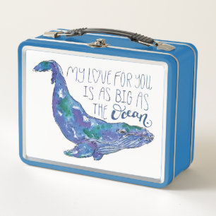 Waterverf walvis - Liefde zo groot als de oceaan