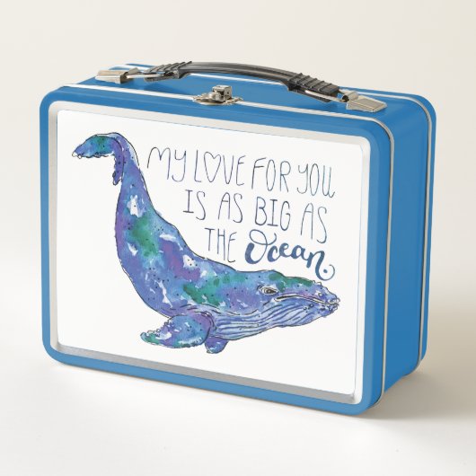 Waterverf walvis - Liefde zo groot als de oceaan (Voorkant)