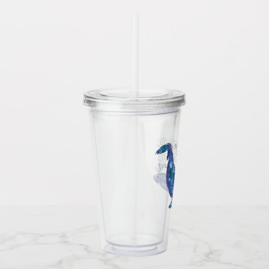 Waterverf walvis - Liefde zo groot als de oceaan Acryl Drinkbeker (Rechts)