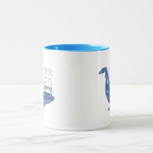 Waterverf walvis - Liefde zo groot als de oceaan Mok (Midden)