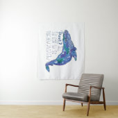 Waterverf walvis - Liefde zo groot als de oceaan Wandkleed (In situ)