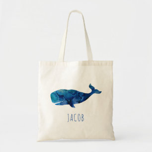 Waterverf walvis Mariene Kinderen Gepersonaliseerd Tote Bag