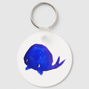 Waterverf walvis sleutelhanger