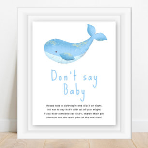 Waterverf walvis - Zeg niet baby Poster