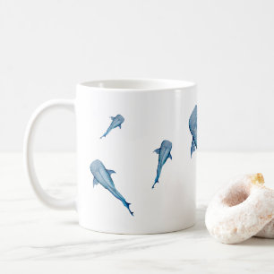 Waterverf walvishaai koffiemok
