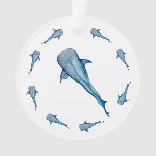 Waterverf walvishaai ornament (voorkant)