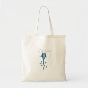 Waterverf walvishaai tote bag