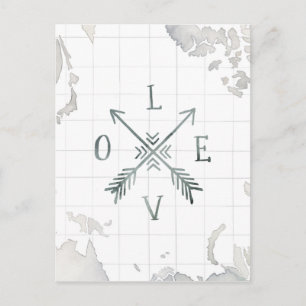 Waterverf Wanderlust Adventure III Liefde Briefkaart