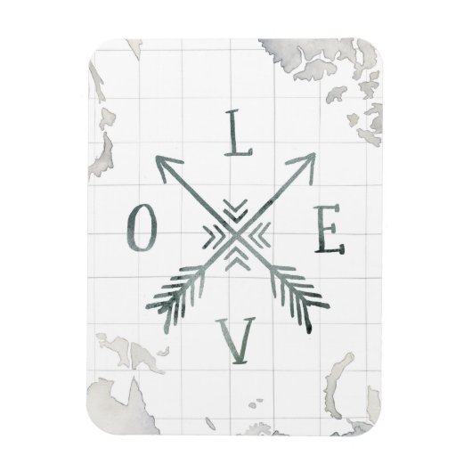 Waterverf Wanderlust Adventure III | Liefde Magneet (Verticaal)