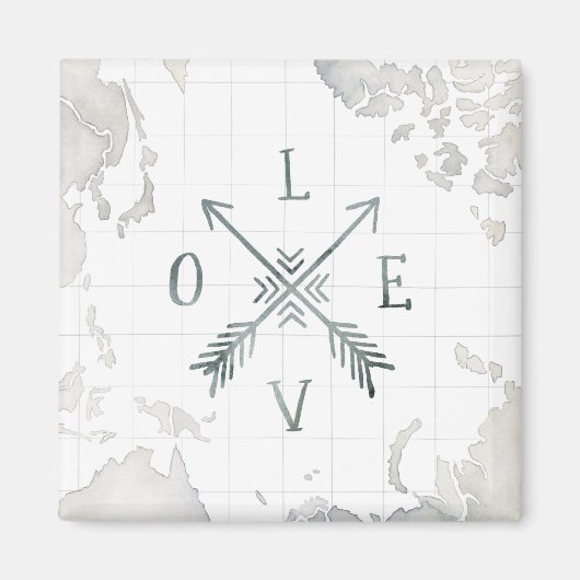 Waterverf Wanderlust Adventure III | Liefde Magneet (Voorkant)