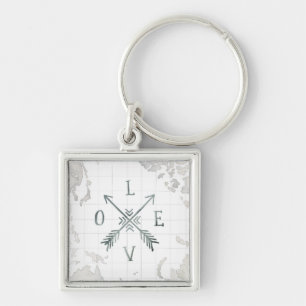 Waterverf Wanderlust Adventure III Liefde Sleutelhanger