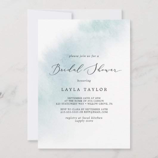 Waterverf was | Blauw Vrijgezellenfeest Kaart (Voorkant)