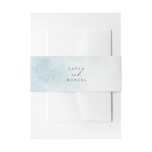Waterverf was | Blauwe bruid en bruinbruin Uitnodigingen Wikkel (Voorkant Voorbeeld)