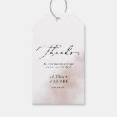 Waterverf was | Blush Bedankt voor je plezier Cadeaulabel (Voorkant)