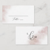 Waterverf was | Blush Flat Wedding Plaatskaartje (Voorkant / Achterkant)