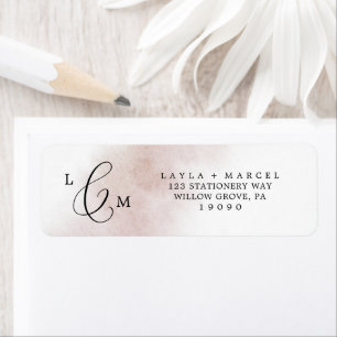 Waterverf was   Blush Return Address Label
