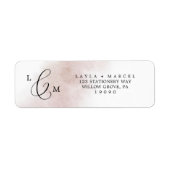 Waterverf was | Blush Return Address Label (Voorkant)