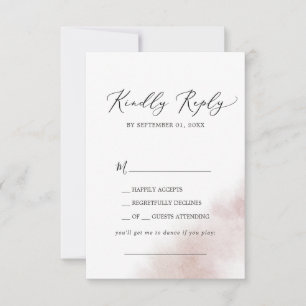 Waterverf was   Blush Song Request RSVP Card