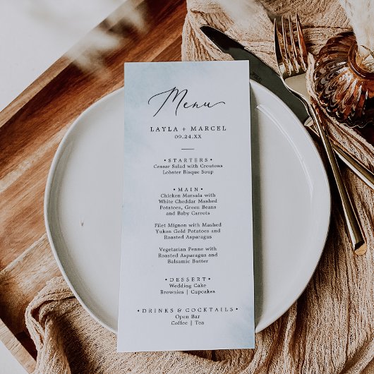 Waterverf was | Menu Blauw huwelijk