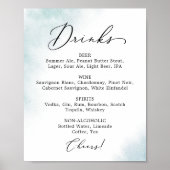 Waterverf was | Onderteken van het menu Menu Blue Poster (Voorkant)